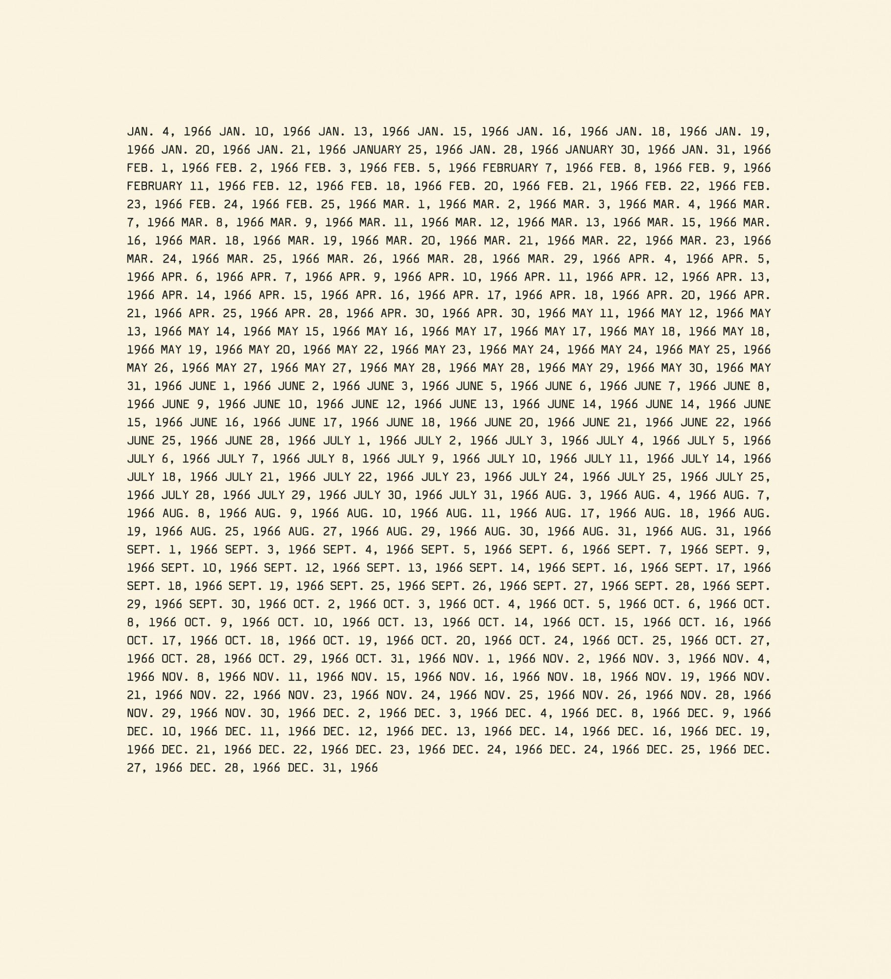 On Kawara, 1966, 1966